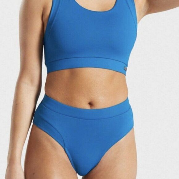 Gymshark Horizon Sport Bikini Bottom Azure Blue - Picture 1 of 10